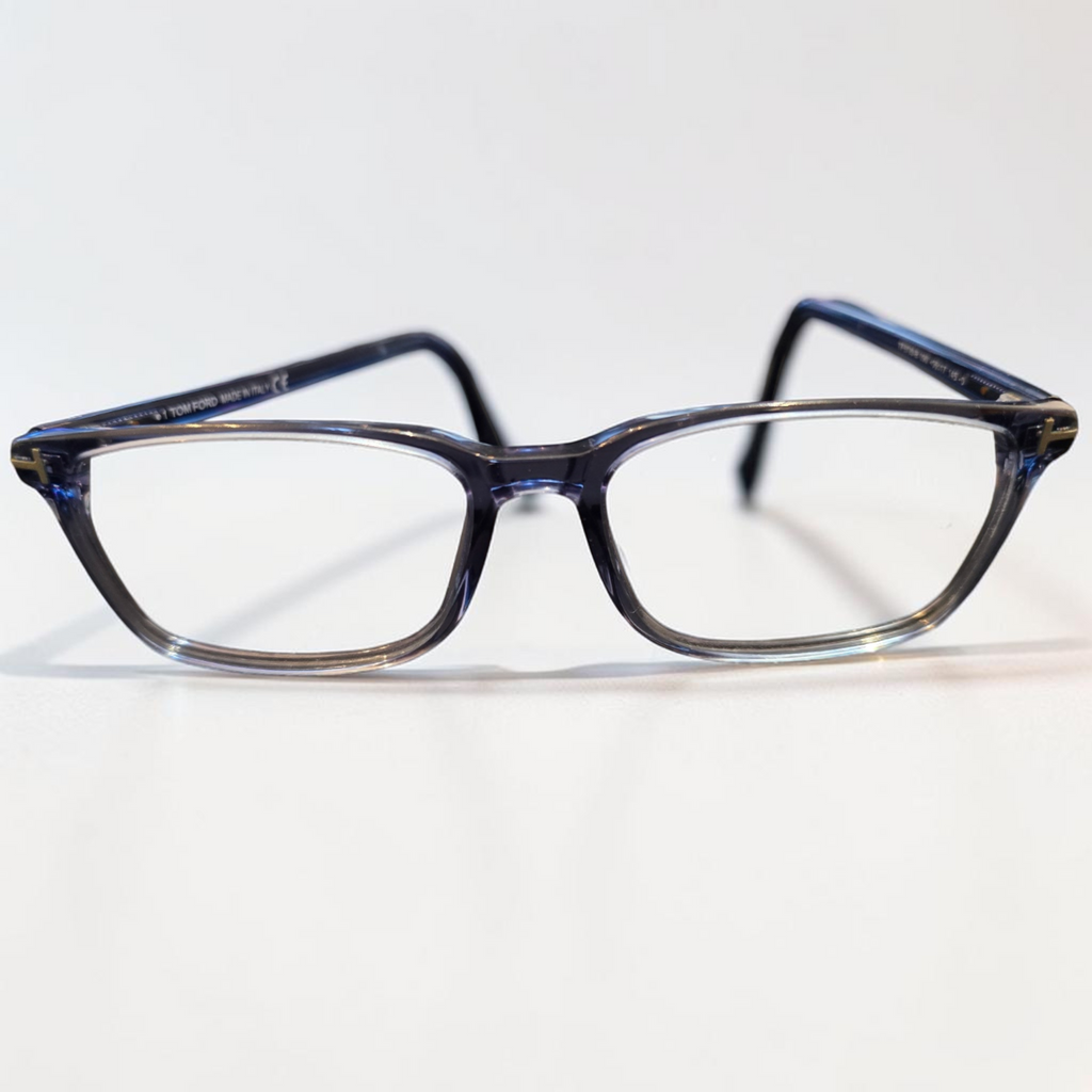Tom Ford TF5735-B Crystal Blue Rectangle Acetate Glasses