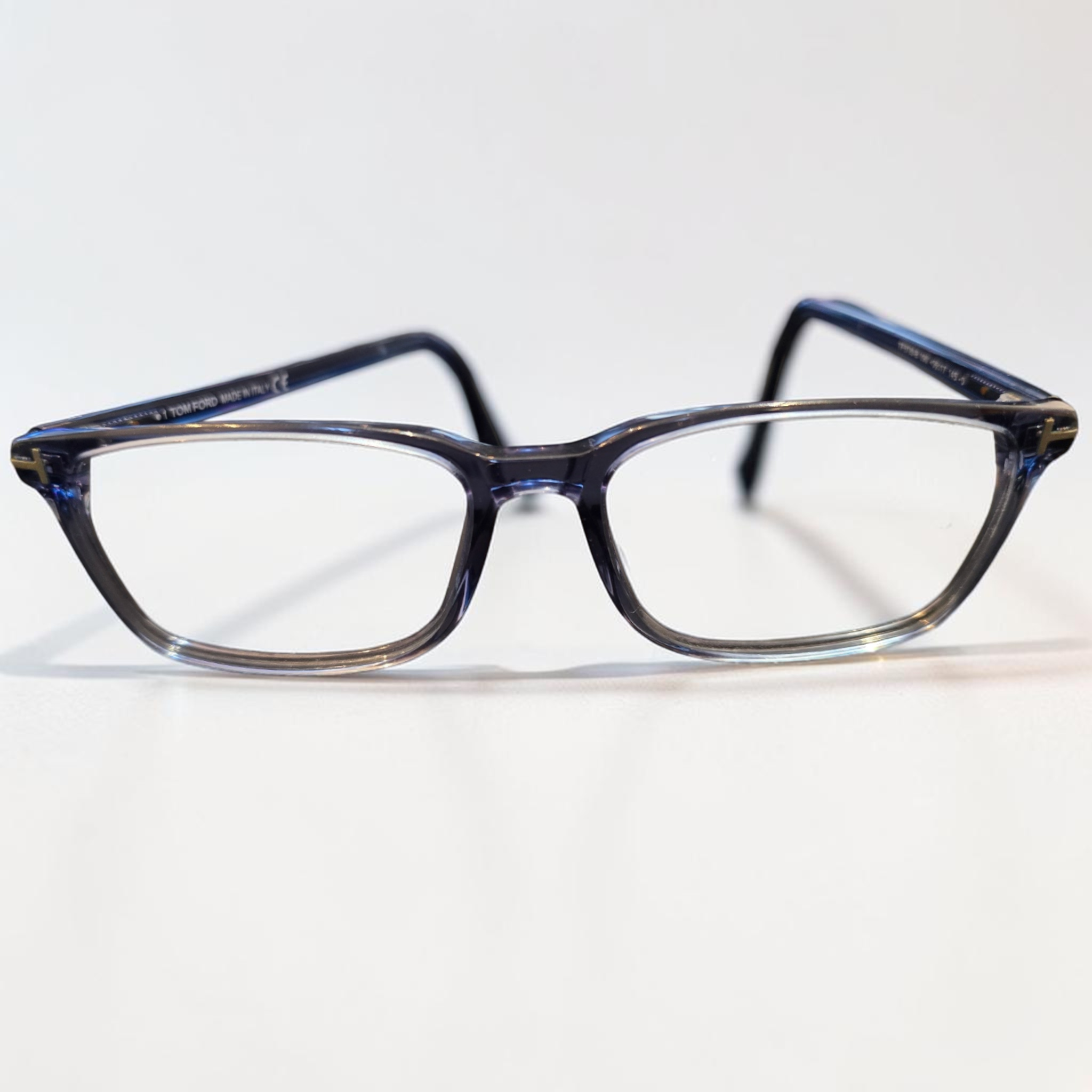 Tom Ford TF5735-B Crystal Blue Rectangle Acetate Glasses