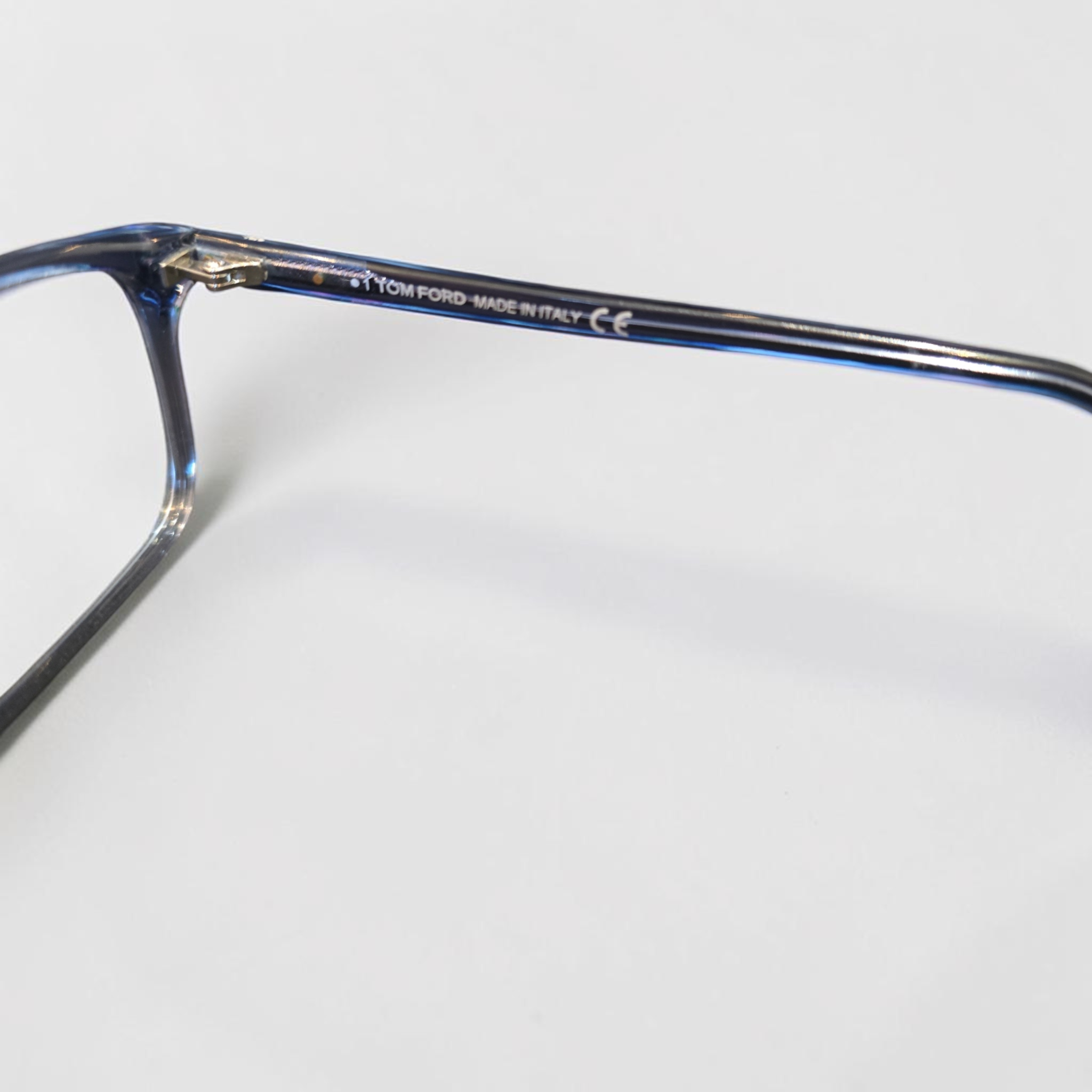 Tom Ford TF5735-B Crystal Blue Rectangle Acetate Glasses