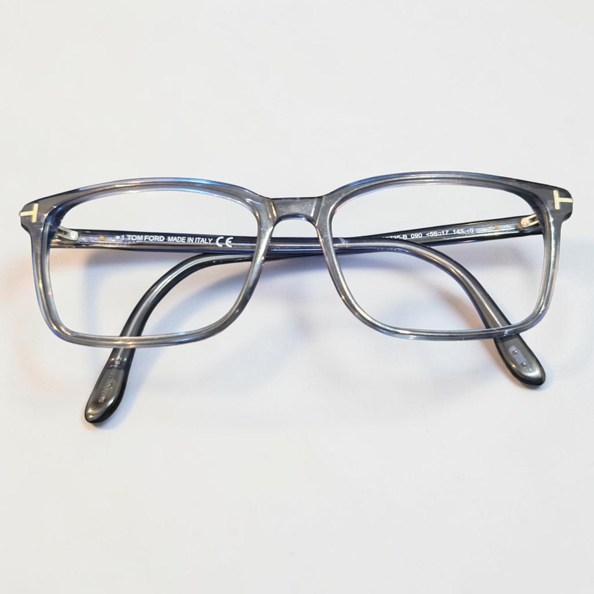 Tom Ford TF5735-B Crystal Blue Rectangle Acetate Glasses
