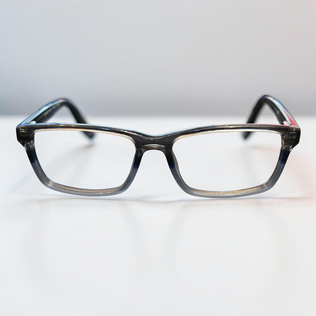 Botaniq Bold Rectangle Glasses Translucent Grey Blue 54-16-145