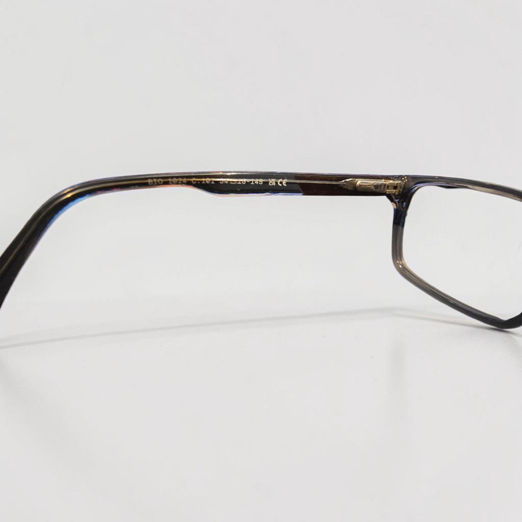 Botaniq Bold Rectangle Glasses Translucent Grey Blue 54-16-145
