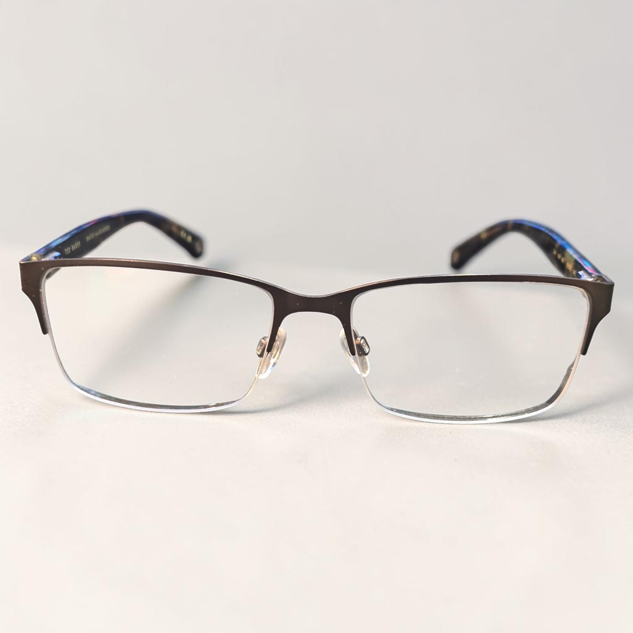 Ted Baker Cory 4246 Half Rim Rectangle Glasses Gunmetal Tortoise
