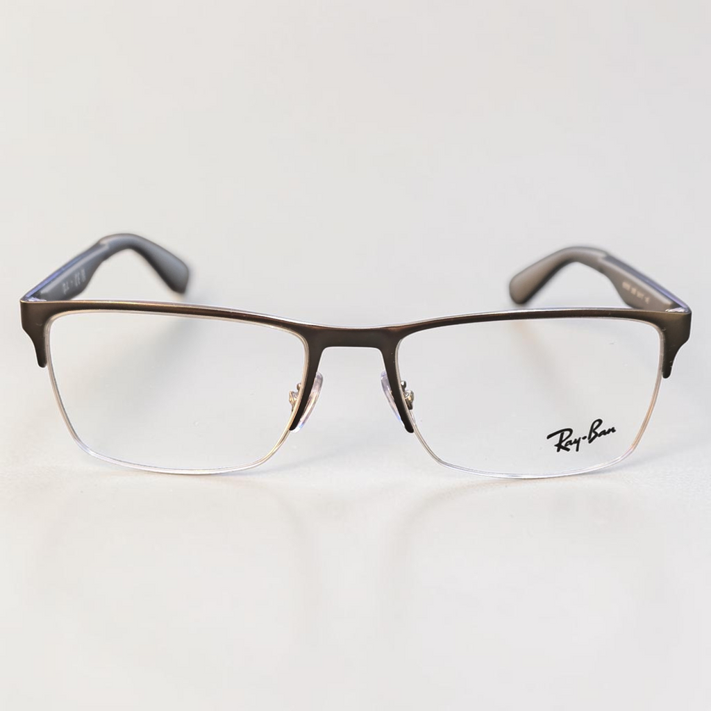 Ray-Ban RB6335 Half-Rim Rectangle Glasses Gunmetal 54mm