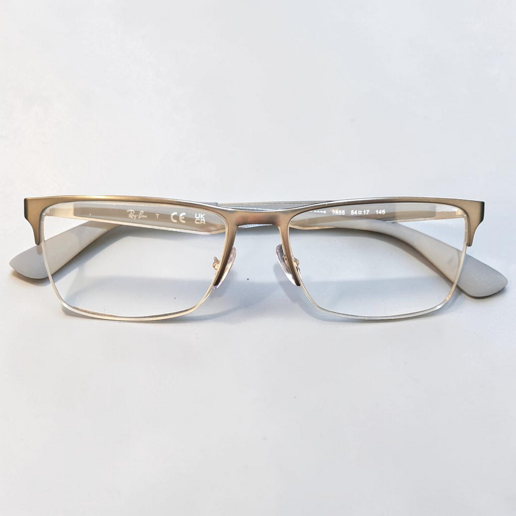 Ray-Ban RB6335 Half-Rim Rectangle Glasses Gunmetal 54mm