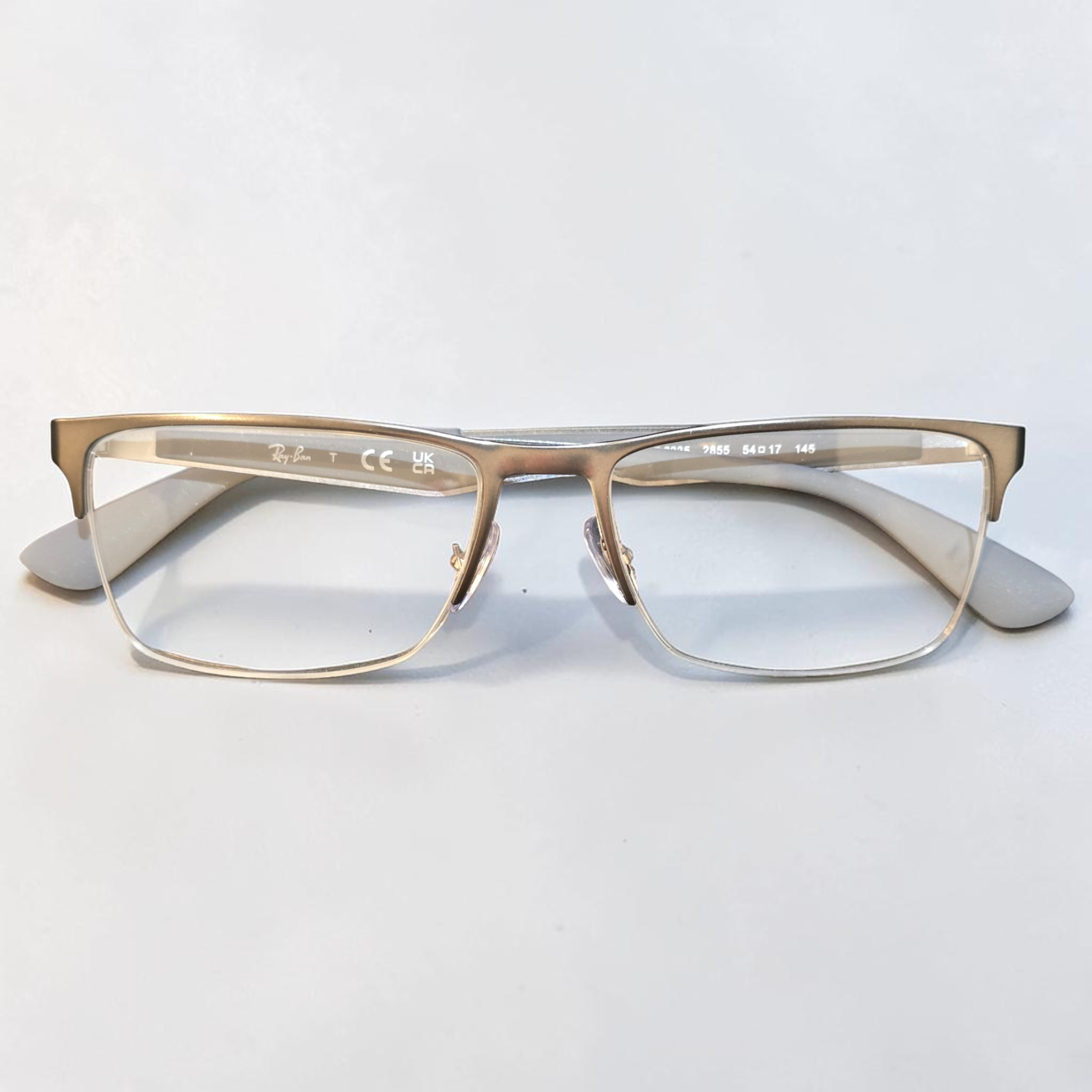 Ray-Ban RB6335 Half-Rim Rectangle Glasses Gunmetal 54mm