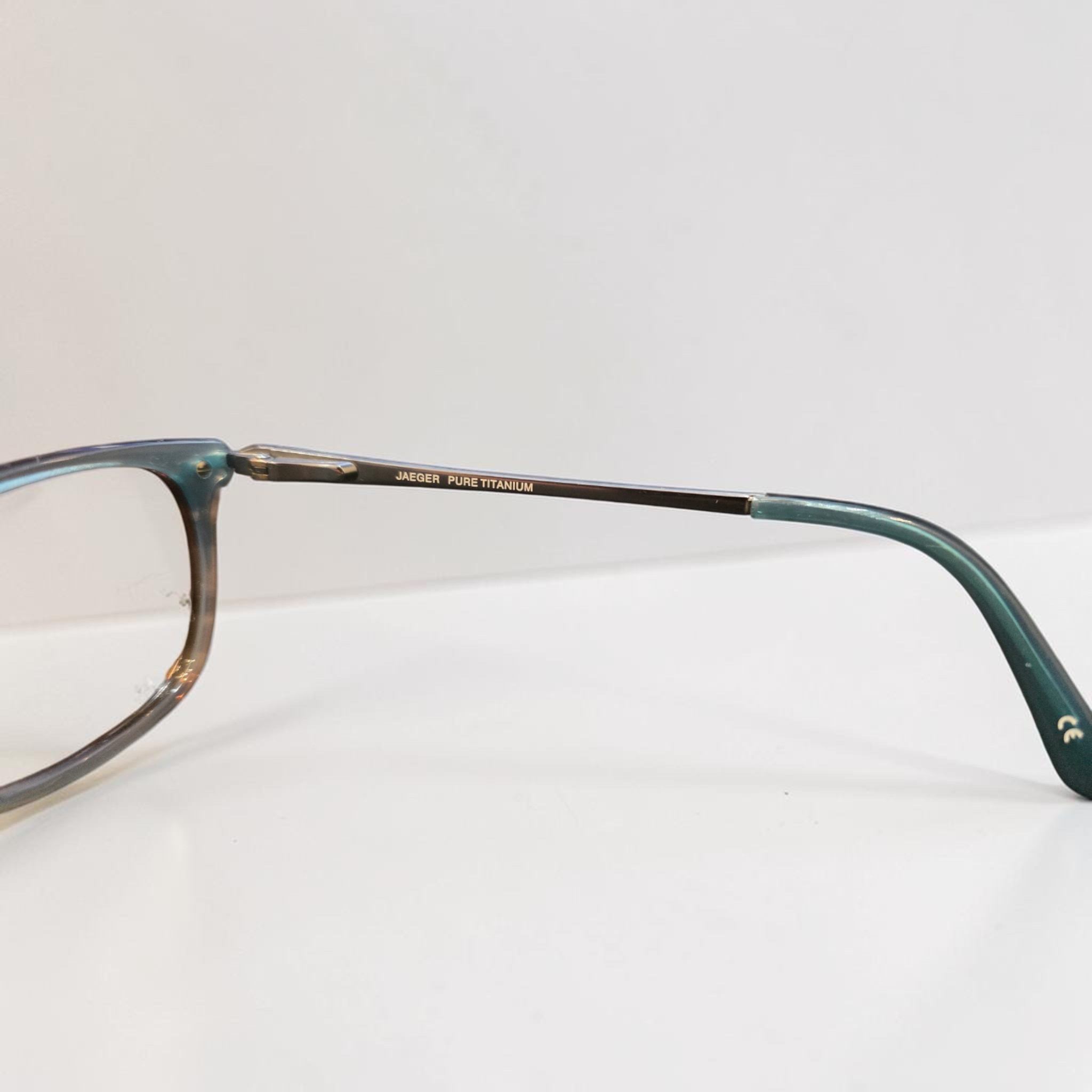 Jaeger MOD.314 Pure Titanium Rectangle Glasses Teal Blue 52-17-130
