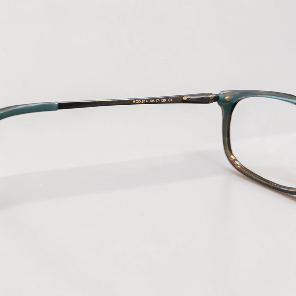 Jaeger MOD.314 Pure Titanium Rectangle Glasses Teal Blue 52-17-130