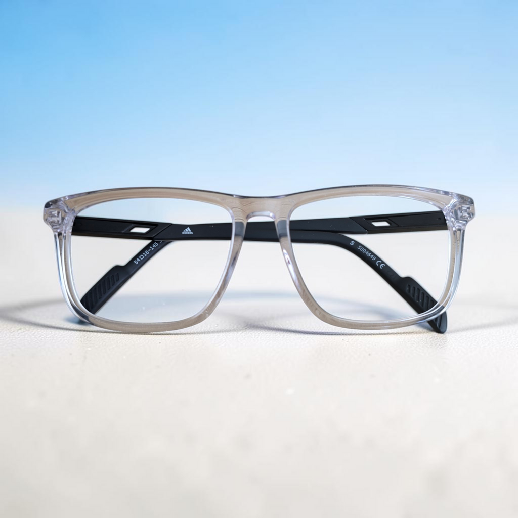 Adidas Rectangle Eyeglasses Crystal Clear Black S5004649