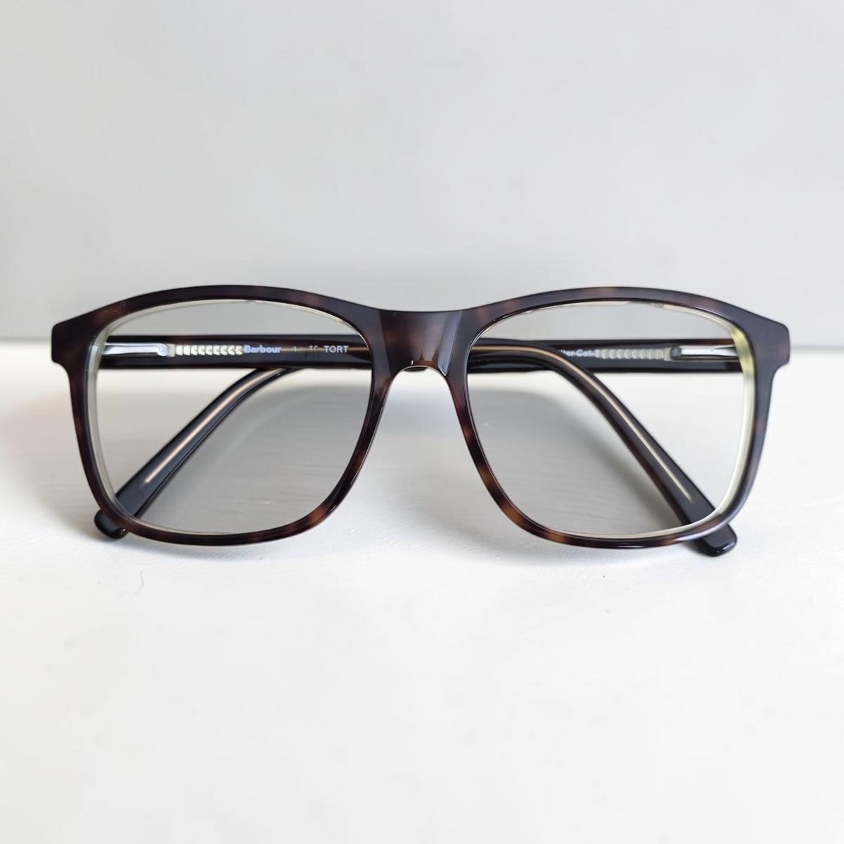 Barbour Tortoiseshell Rectangle Acetate Eyeglasses 56-17-145