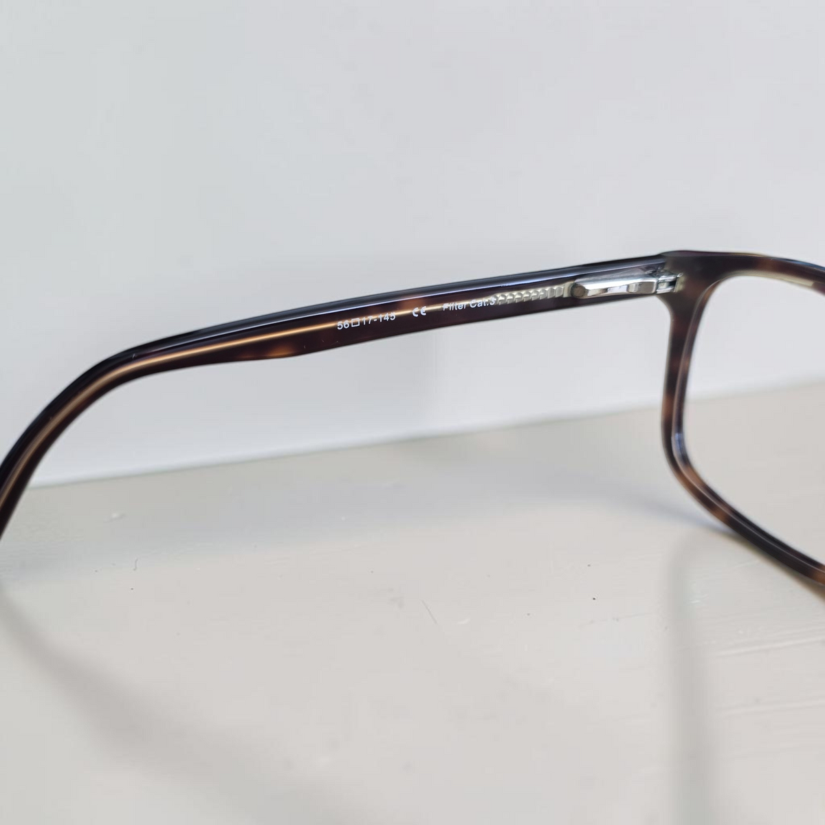 Barbour Tortoiseshell Rectangle Acetate Eyeglasses 56-17-145