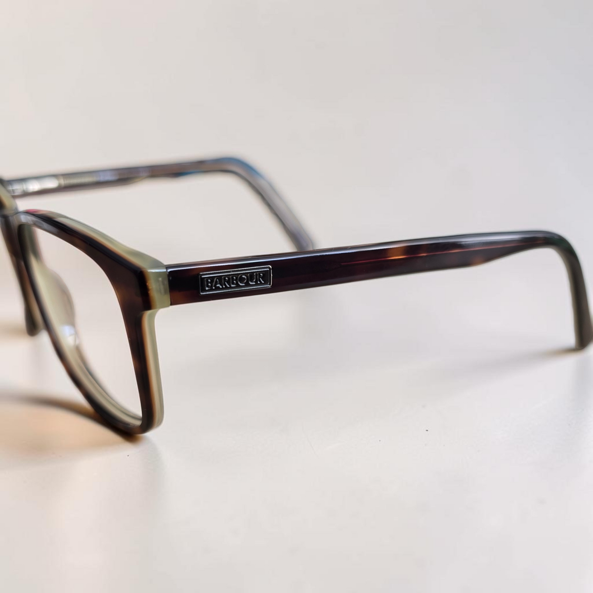 Barbour Tortoiseshell Rectangle Acetate Eyeglasses 56-17-145