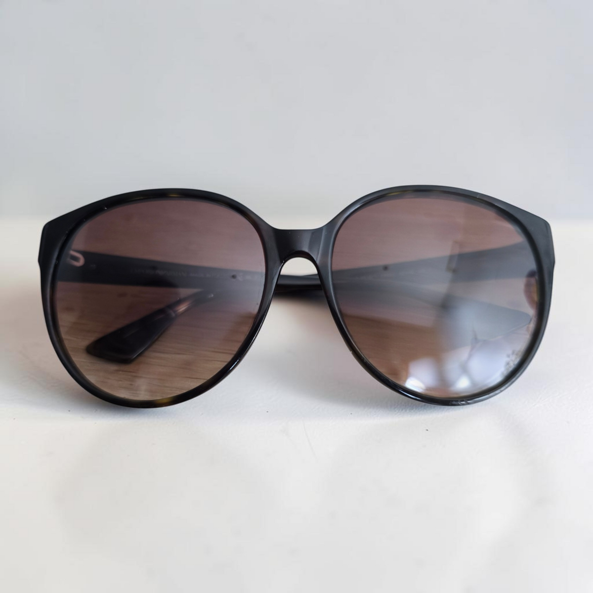 Emporio Armani EA9616/S Oversized Round Tortoiseshell Sunglasses No Prescription