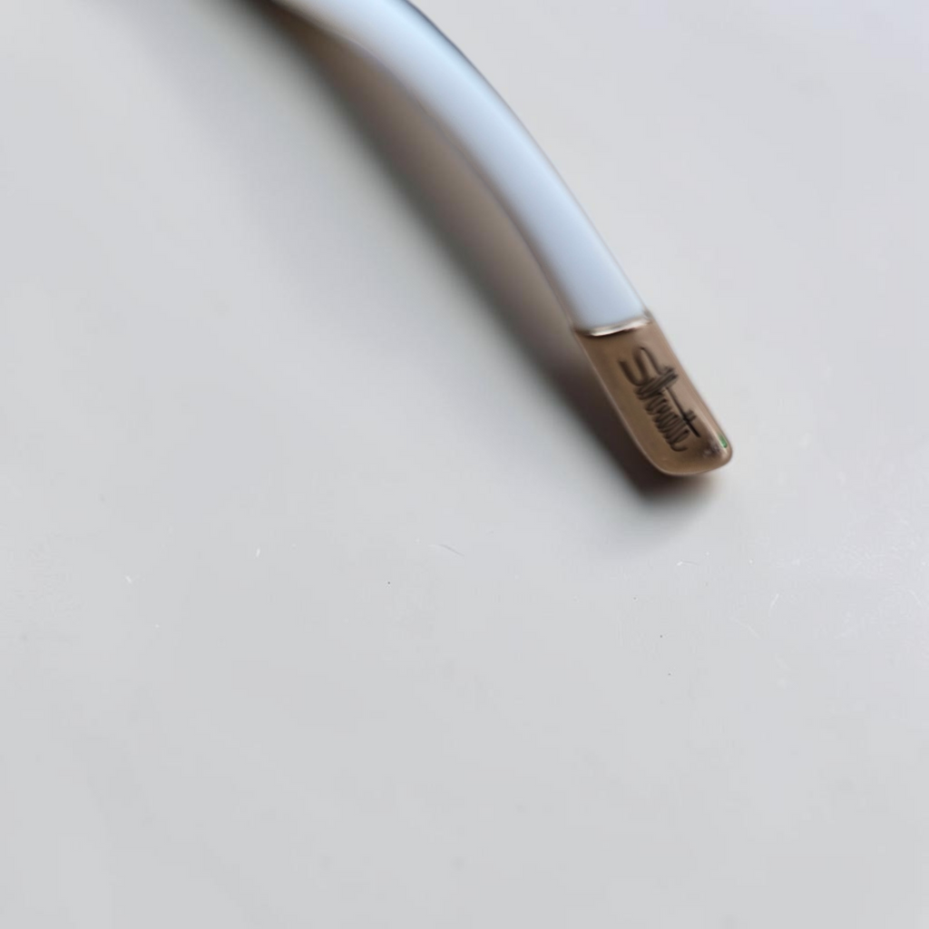 Silhouette Rimless Glasses Rose Gold White Titanium Minimal